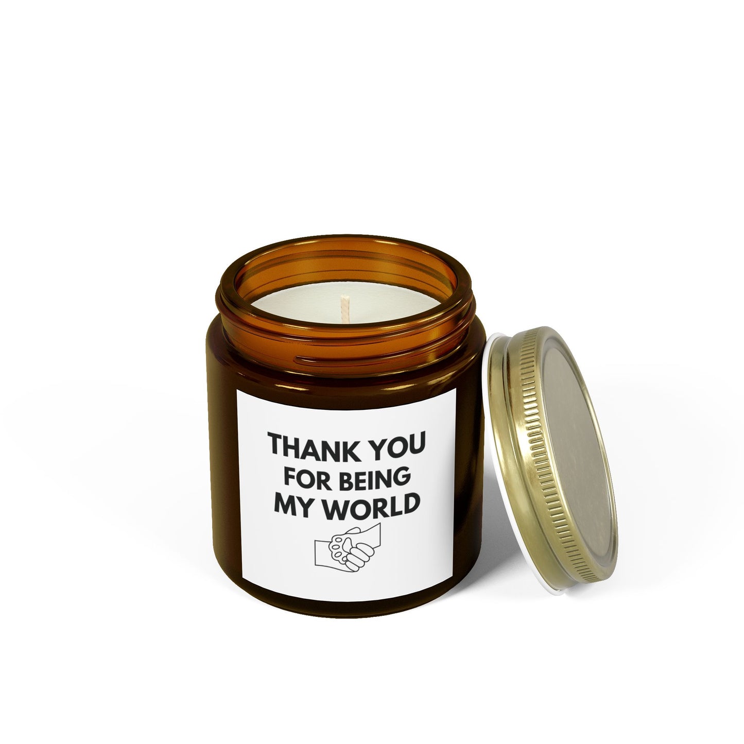 Thank You for Being My World Scented Candle - Coconut Apricot Wax (4oz & 9oz)