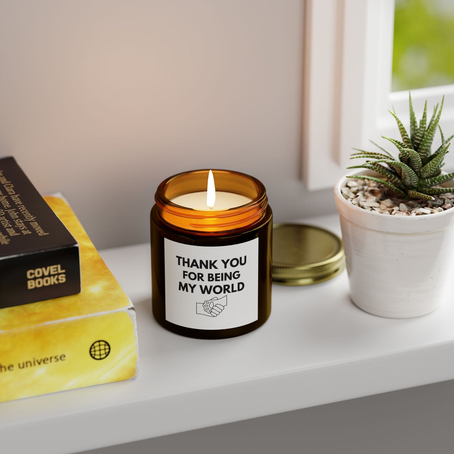 Thank You for Being My World Scented Candle - Coconut Apricot Wax (4oz & 9oz)