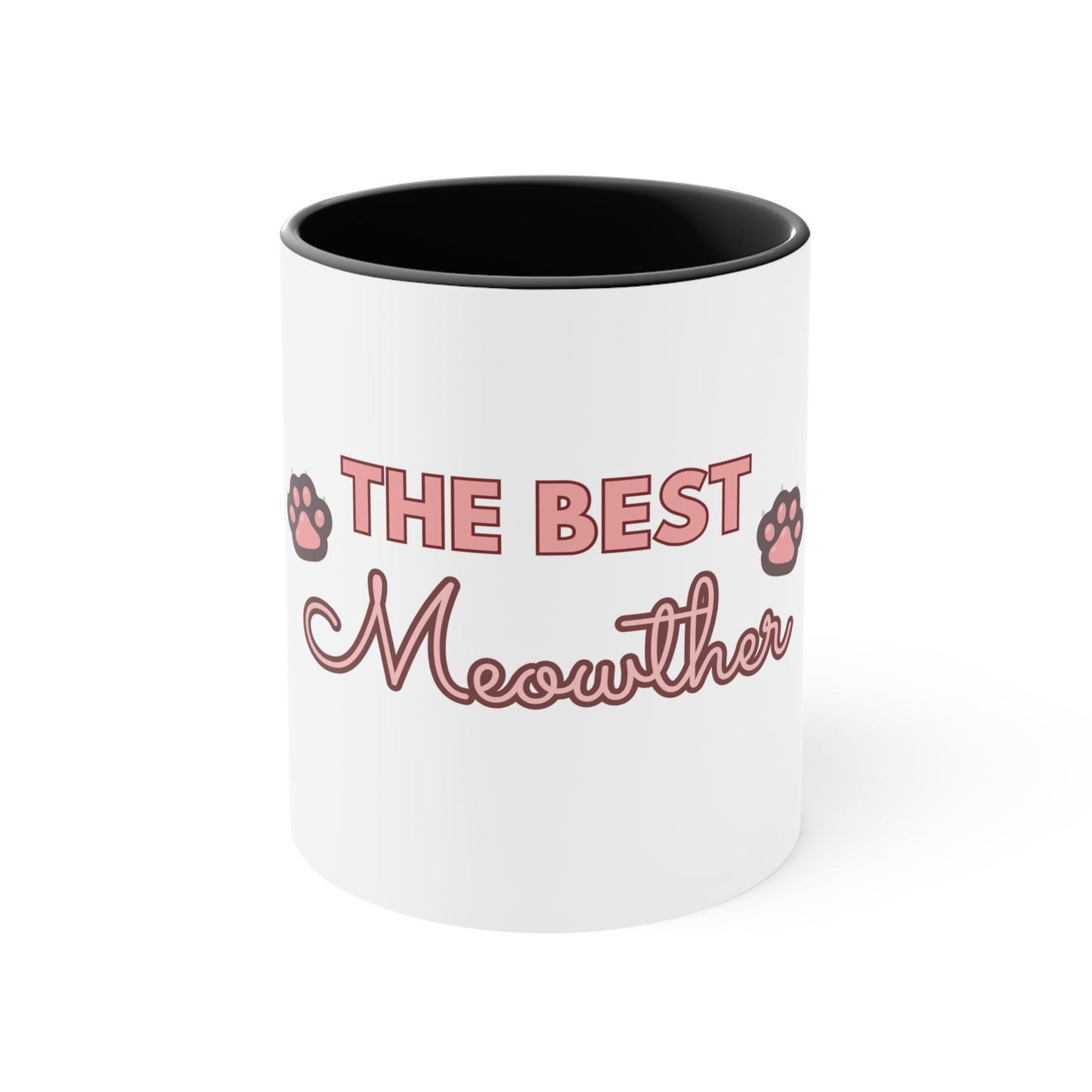 Cute Cat Lover Accent Mug - 'The Best Meowther' Gift for Pet Moms