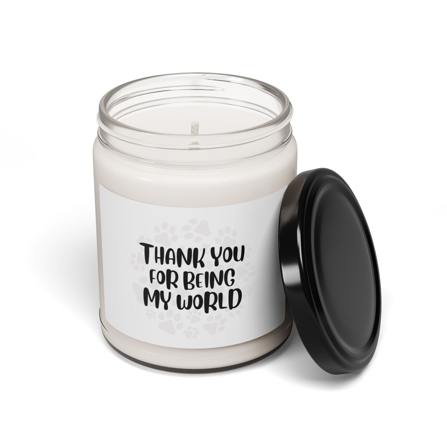 Scented Soy Candle - "Thank You for Being My World" - Perfect Gift for Pet Lovers