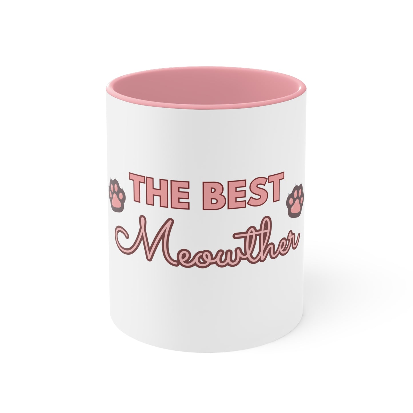 Cute Cat Lover Accent Mug - 'The Best Meowther' Gift for Pet Moms